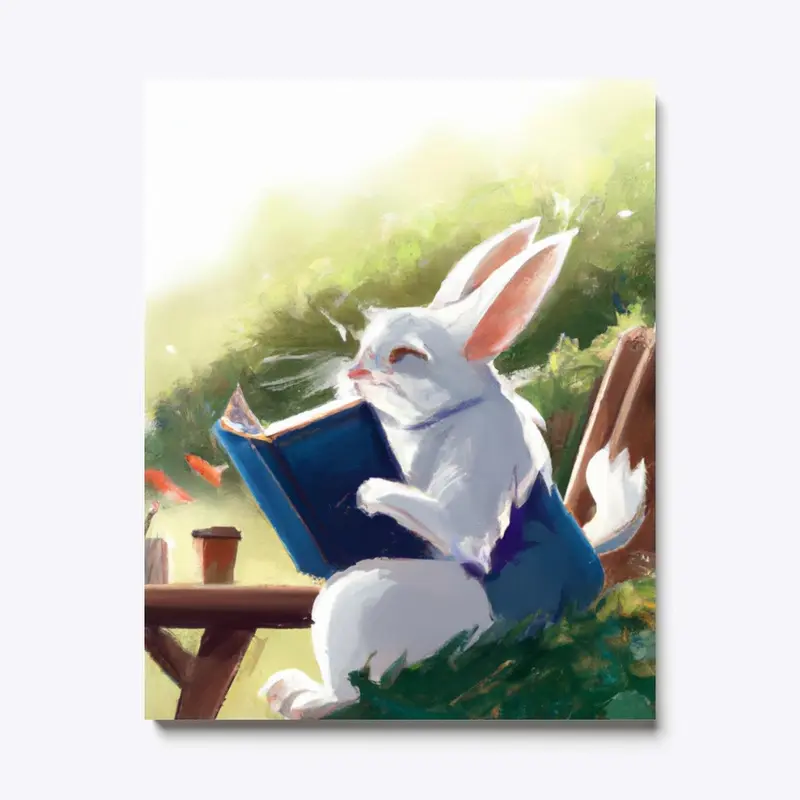 Reading Rabbit Canvas