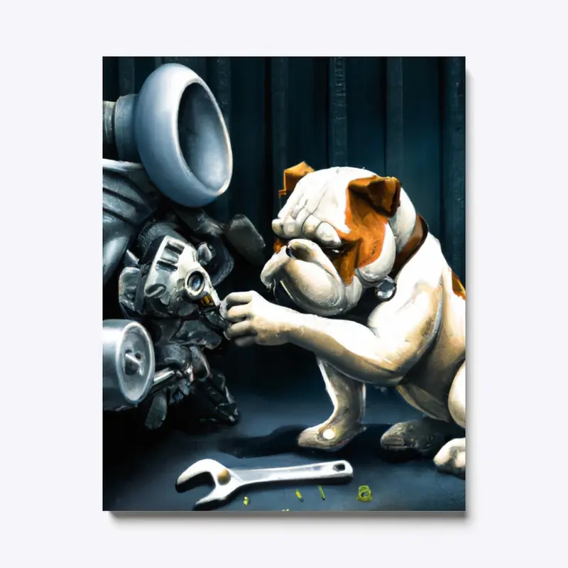 Mechanic Bulldog Canvas