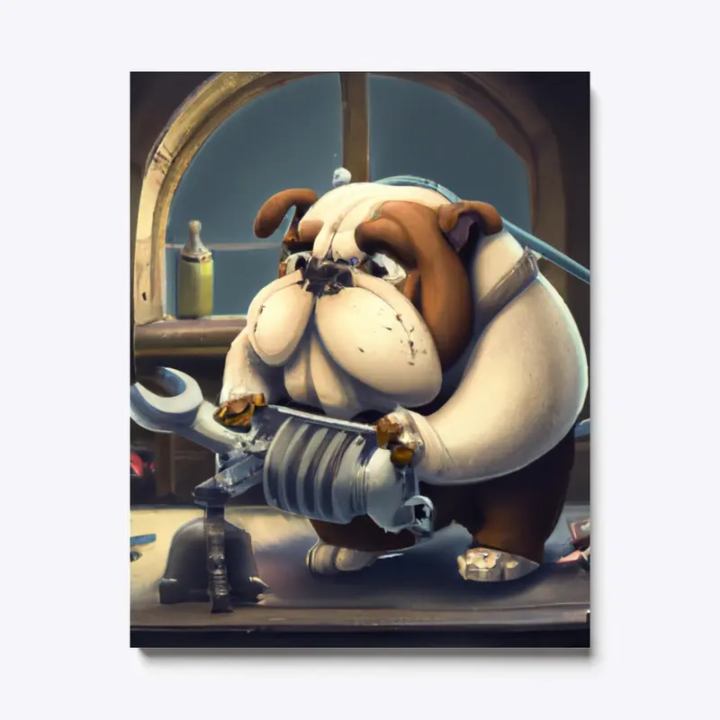 Mechanic Bulldog Canvas