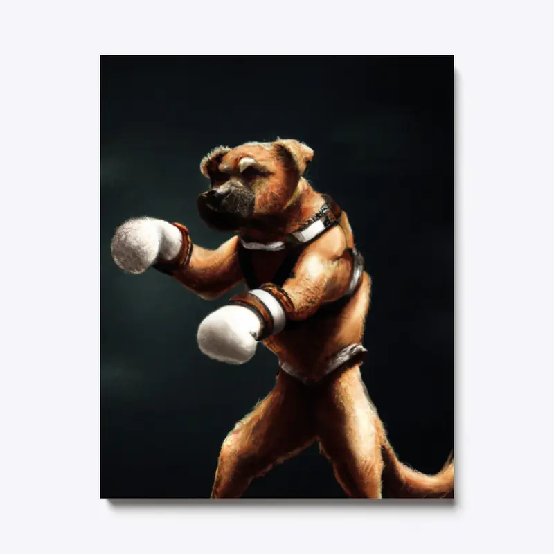 Boxing Dog Canvas